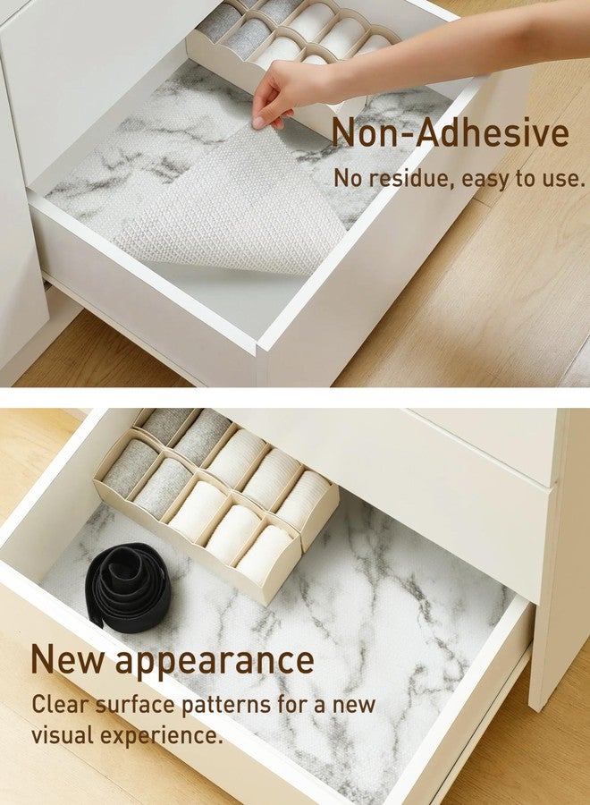 MelunMer Drawer Shelf Liners for Kitchen Cabinets Non-Adhesive 12in X 23.62Ft, Strong Grip Non Slip Bathroom Cupboard Liner Drawers, Shelf Paper Thick Easy to Clean Waterproof/Washable Mat Grey Marble - Image 4